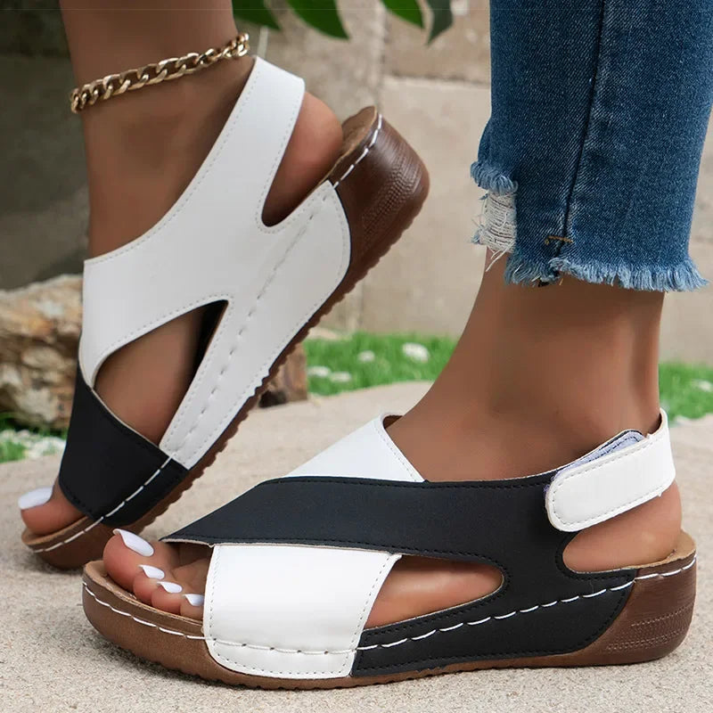 Women's Soft Wedge Heeled Sandals – Peep Toe Lightweight Summer Shoes | Sizes 36–43