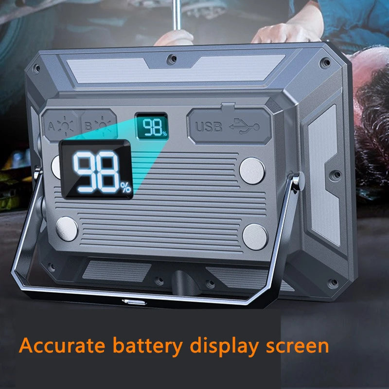 Multi-Function LED Work & Camping Lamp – Infinite Dimming, USB-C, Power Bank