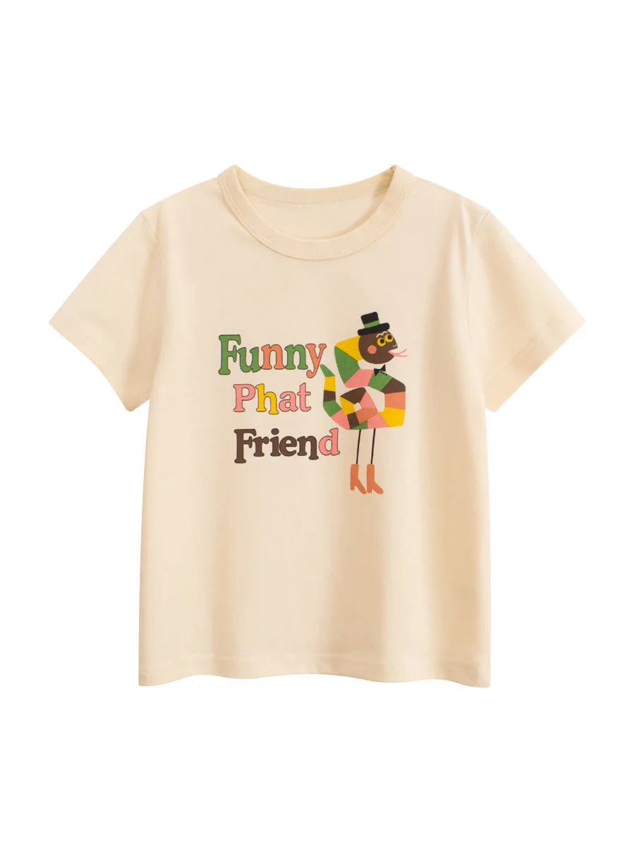 Girls Printed T-Shirt | Short Sleeve Summer Top | Ages 2–8 | Cotton