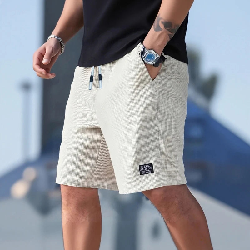 Men's Textured Beach & Sport Shorts — Breathable, Regular Fit | Daily Casual & Active Wear