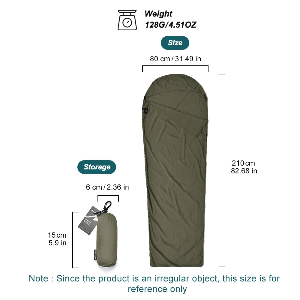 Ultralight Mummy Sleeping Bag Liner – Single Person Travel & Camping Liner