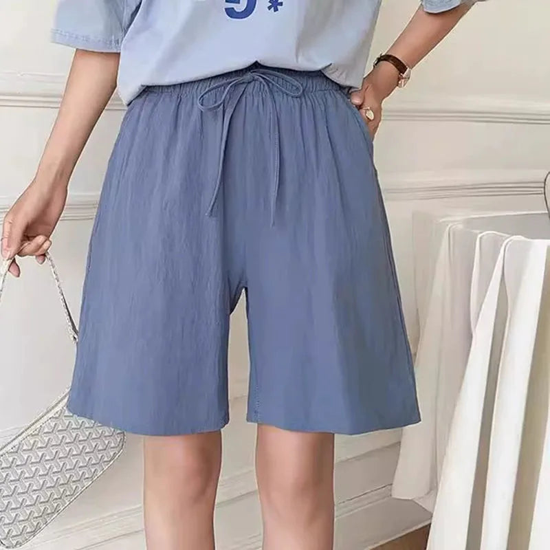 Women's Cotton Linen Wide Leg Shorts – High Waist Casual Knee-Length | M–XXXL
