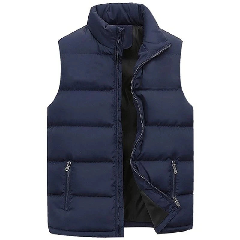 Men's Warm Sleeveless Vest Jacket | Waterproof Zipper Waistcoat