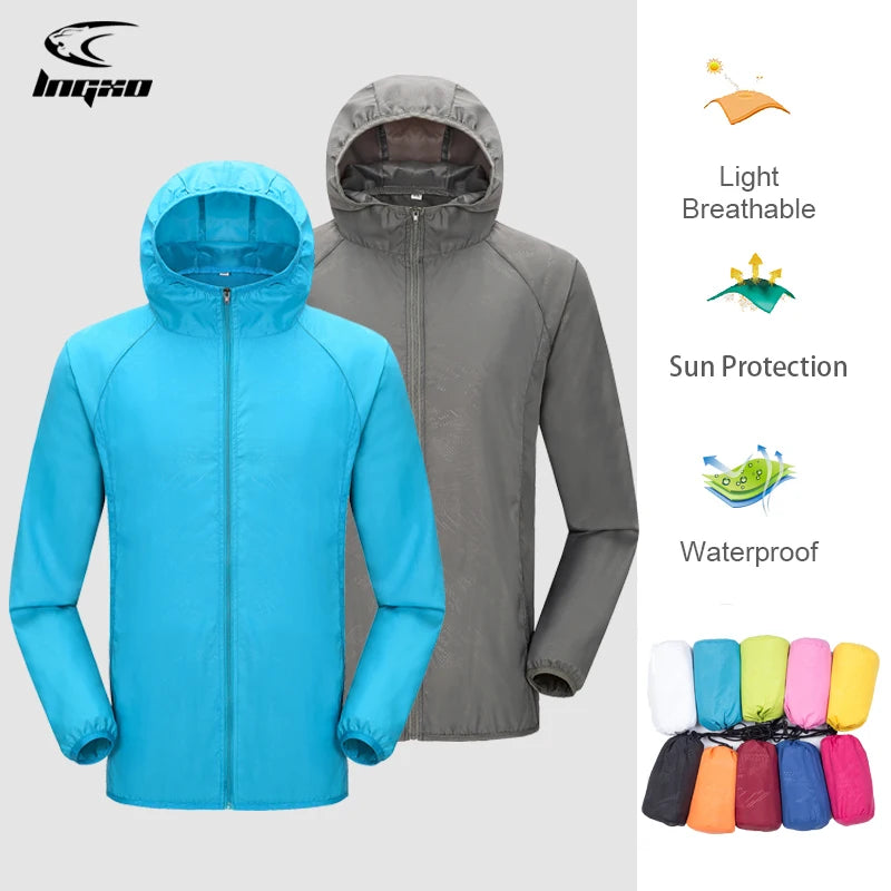 Waterproof Rain Jacket – Men & Women | Quick-Dry Windbreaker with Sun Protection & Pocket