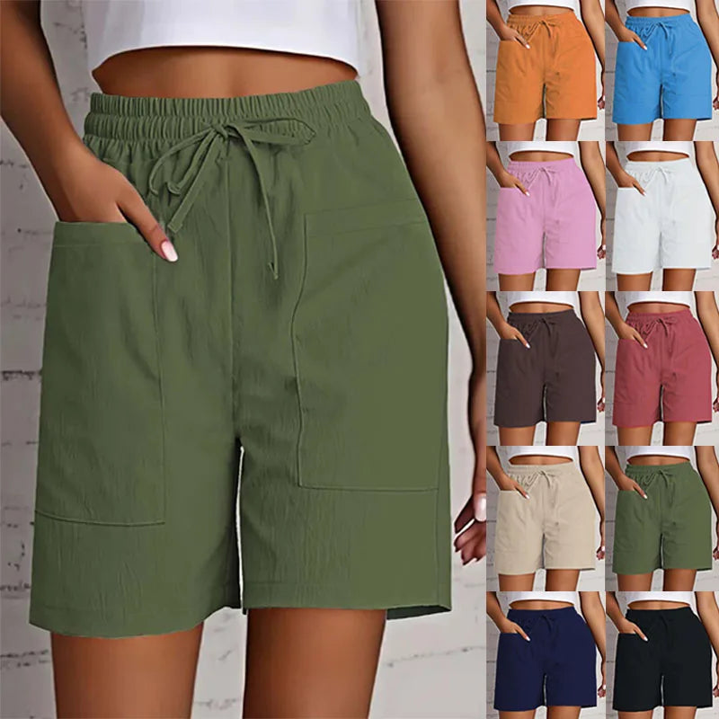 Women's High Waist Casual Shorts with Pockets – Loose Fit Bermuda Shorts | S–XXL