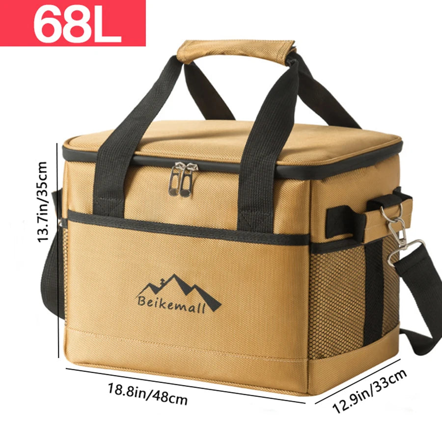 Aluminium Foil Insulated Cooler Bag – Portable Crossbody Lunch & Picnic Box | 10L–68L