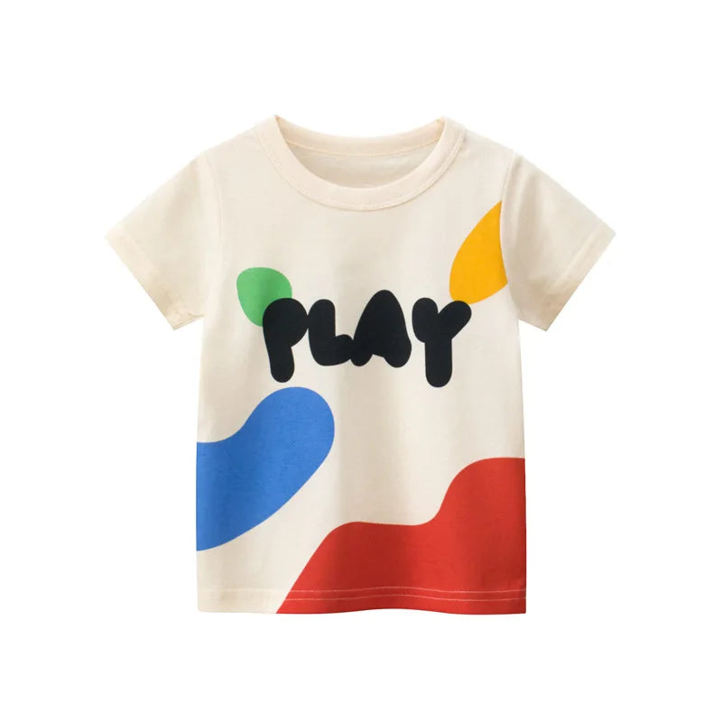Girls Printed T-Shirt | Short Sleeve Summer Top | Ages 2–8 | Cotton