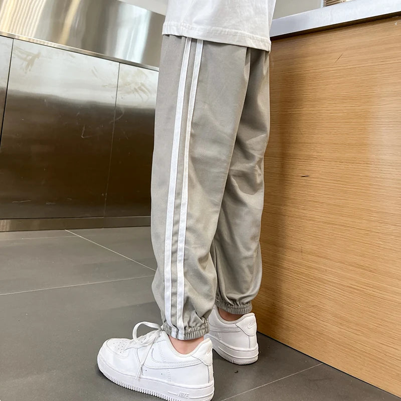 Kids Summer Elastic Waist Pants | 1 or 3-Piece Solid Colour Sports & Mosquito Pants for Boys & Girls