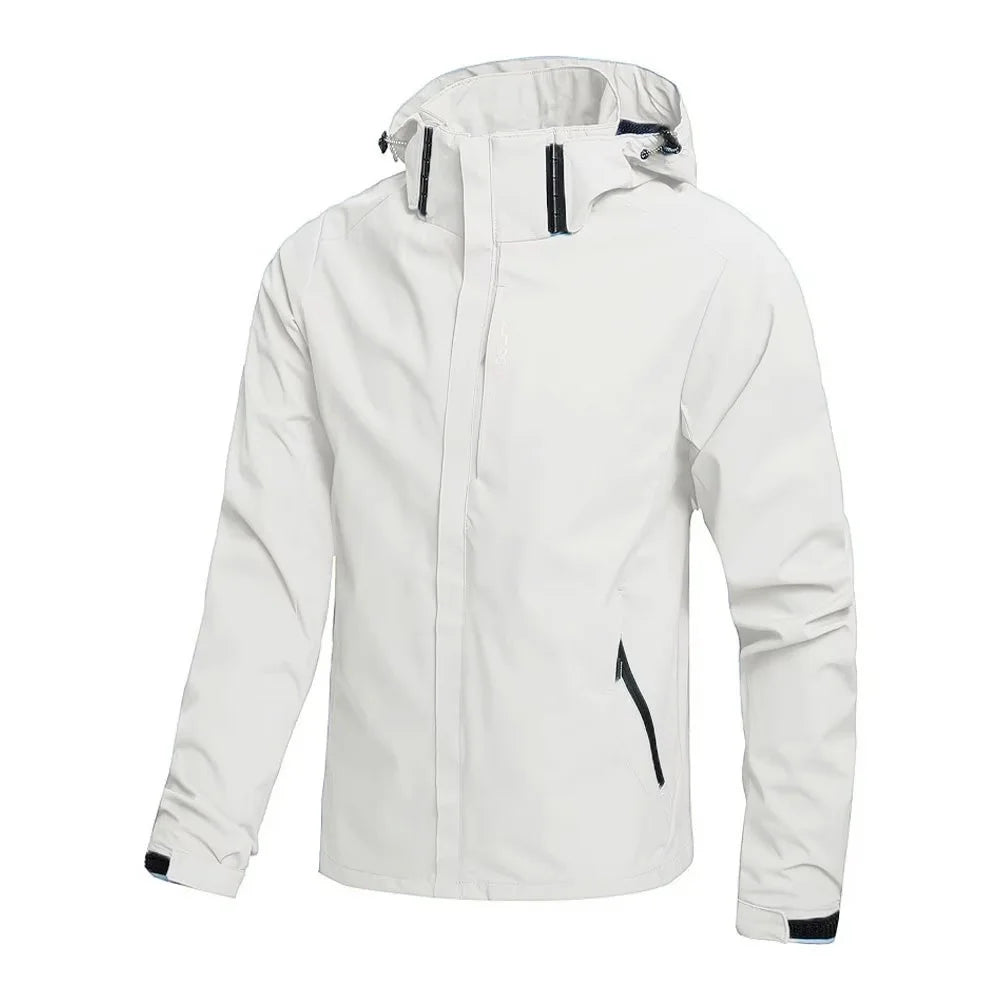 Men's Waterproof Rain Jacket – Lightweight Hooded Windproof Outdoor Raincoat