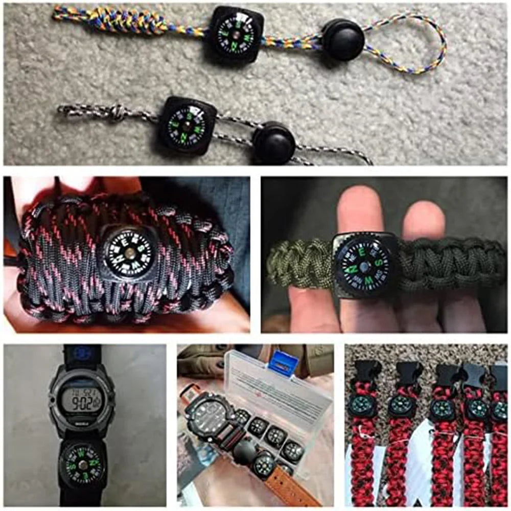 Mini Wristband Compass — Pack of 10 | Outdoor Survival Navigation Tool