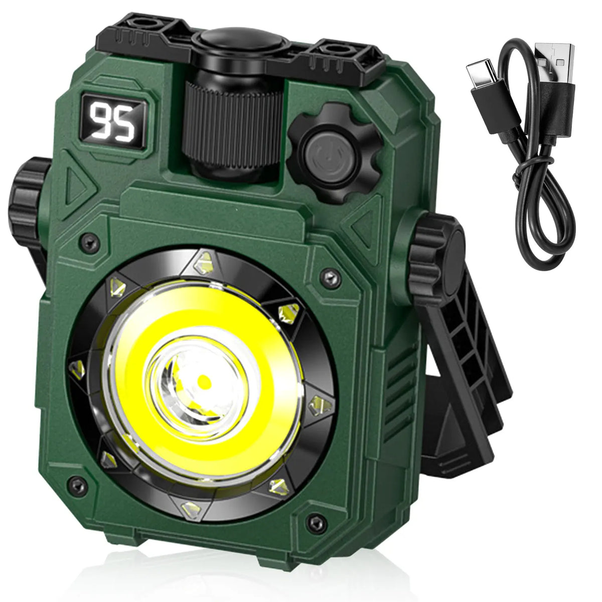 YEMAO LED Camping Lantern — 5 Modes, Magnetic Mount, Solar Charging, Power Display | Waterproof Emergency Light
