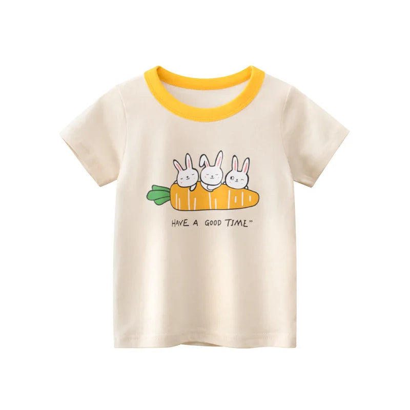 Girls Printed T-Shirt | Short Sleeve Summer Top | Ages 2–8 | Cotton