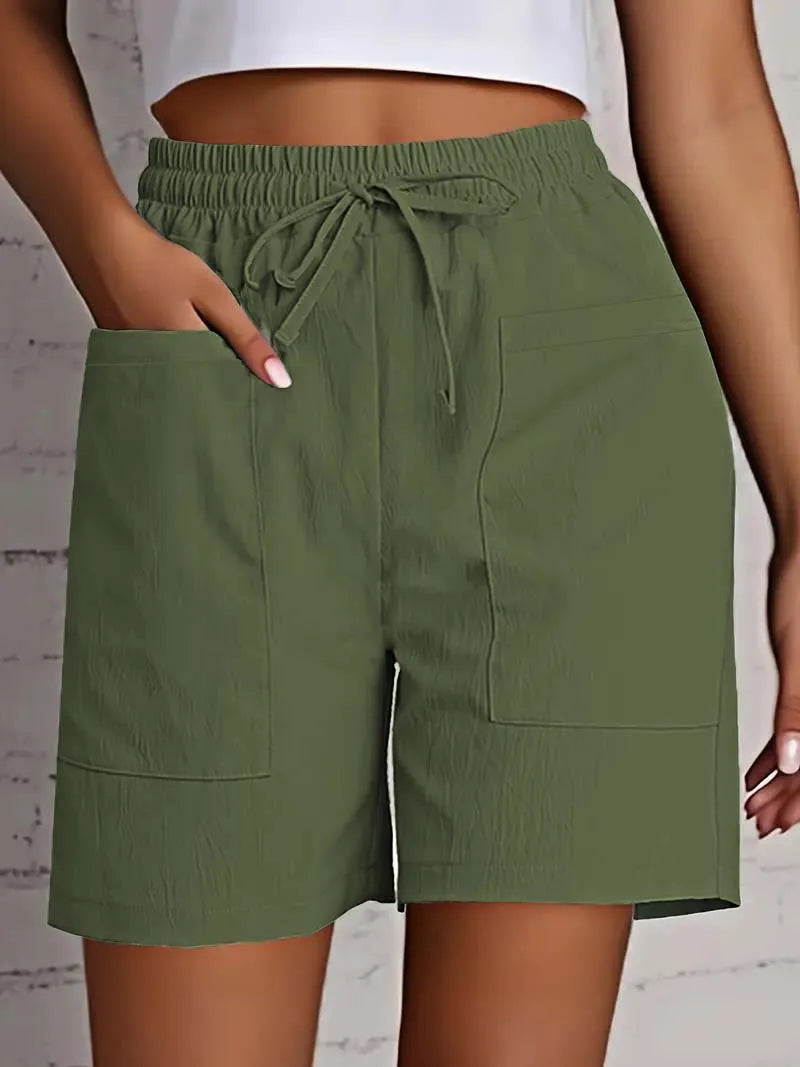 Women's High Waist Casual Shorts with Pockets – Loose Fit Bermuda Shorts | S–XXL
