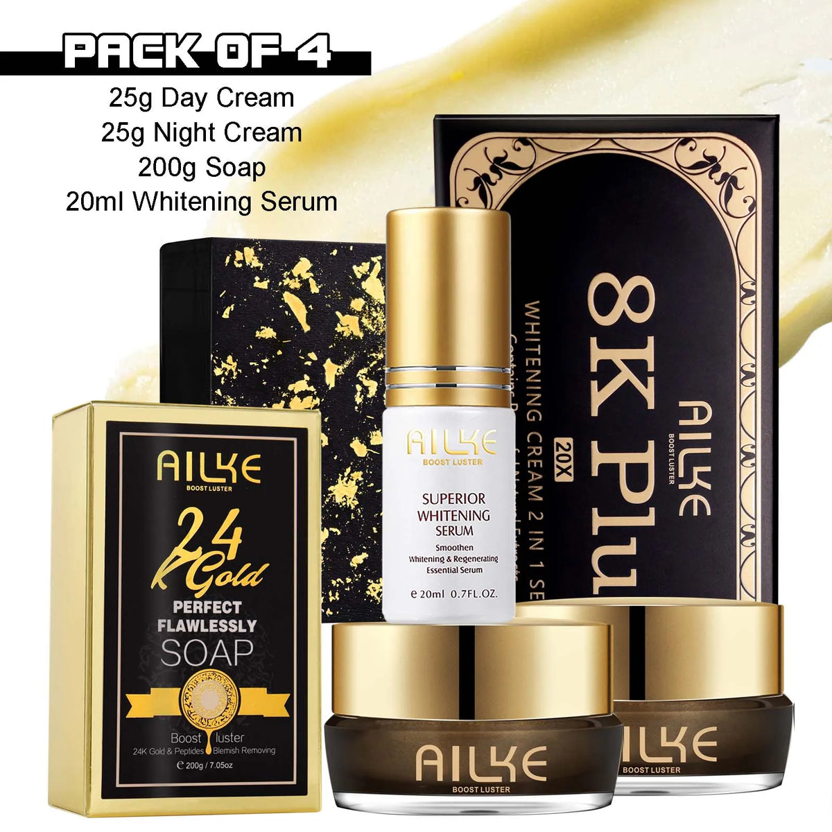 AILKE Brightening & Freckle-Removal Skin Care Kit – Quinoa, Serum & Cream Set