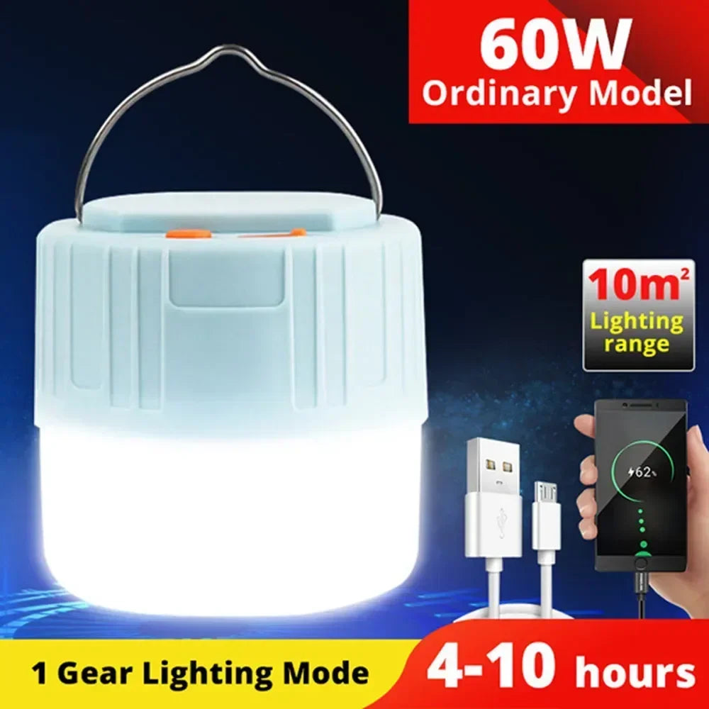 LED Camping Lantern with Remote Control & Power Bank — Solar/USB Rechargeable, Waterproof
