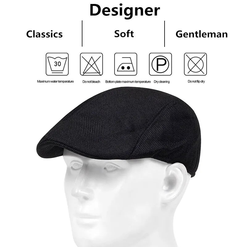 Men's Solid Cassette Cap – Casual Golf & Street Style Hat | One Size