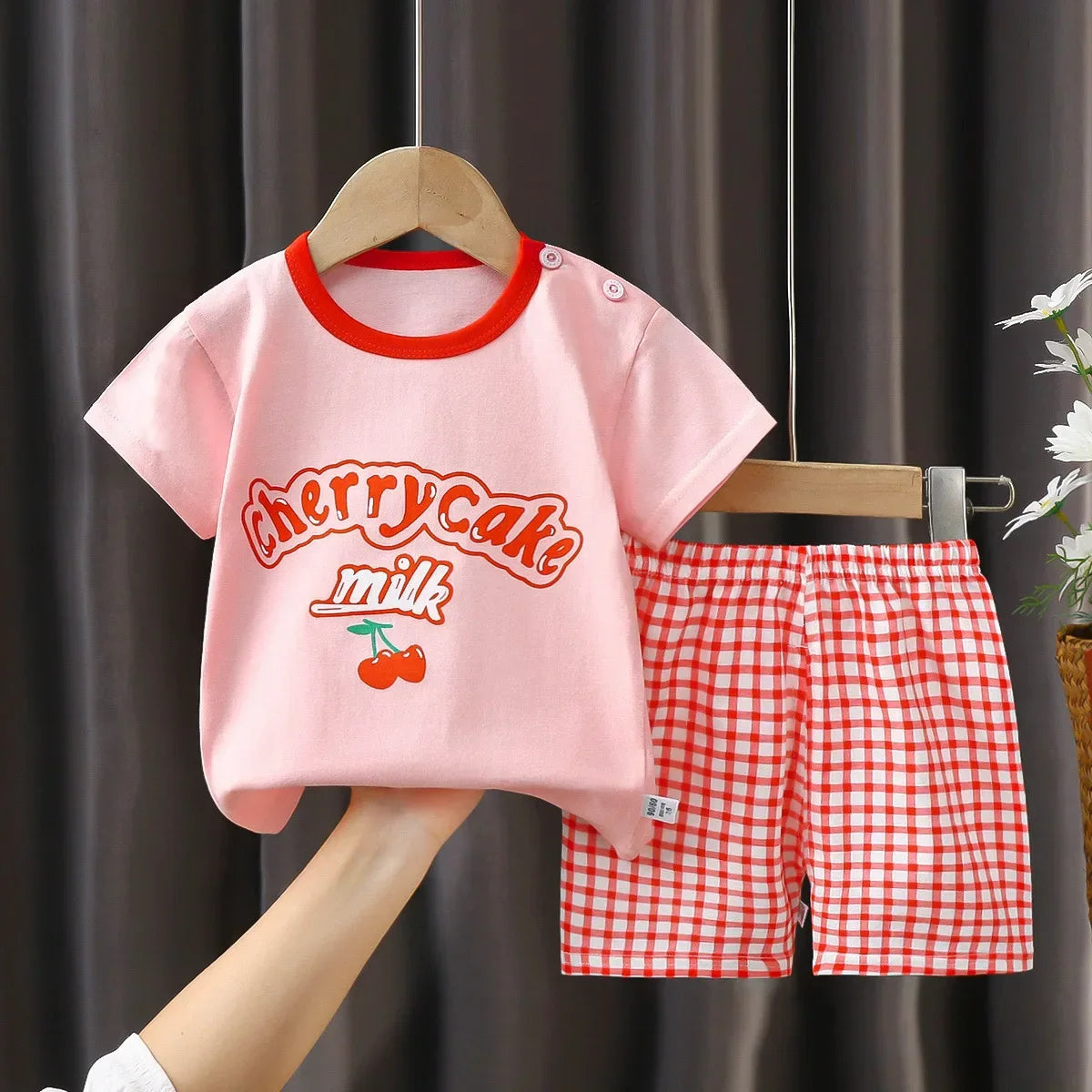Kids 2-Piece Cotton T-Shirt & Shorts Set | Unisex Summer Outfit | 9M–7T | 3 Colours