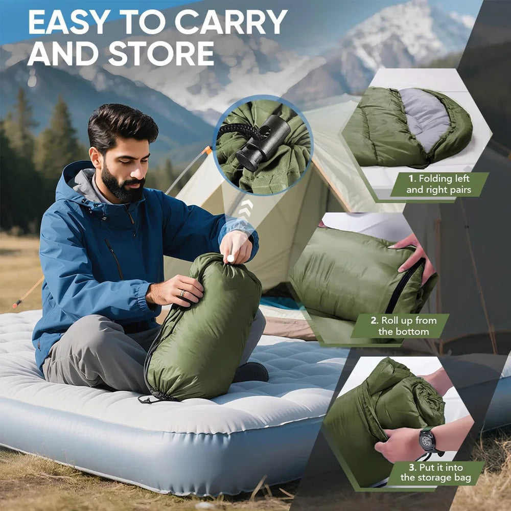 4-Season Waterproof Envelope Sleeping Bag