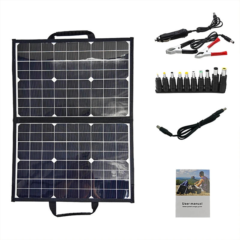 40W Foldable Solar Panel – Portable 18V Monocrystalline Charger for Car, Boat, Caravan & Camping