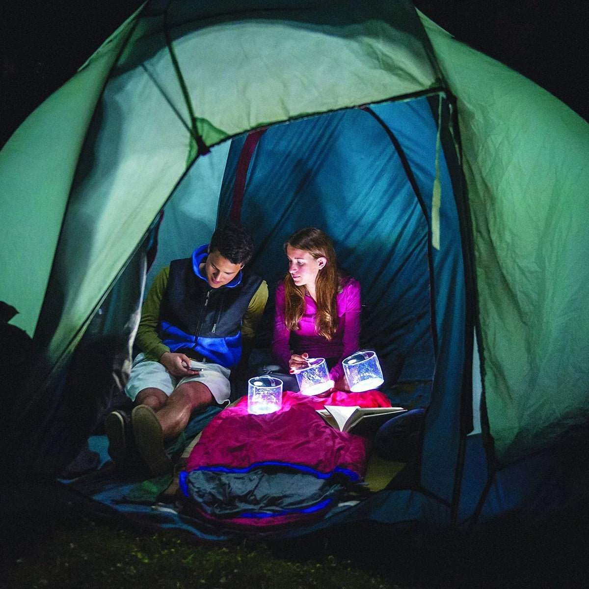 Solar Inflatable Camping Light – LED Lantern with Frosted Panel for Hiking, Camping & Emergencies