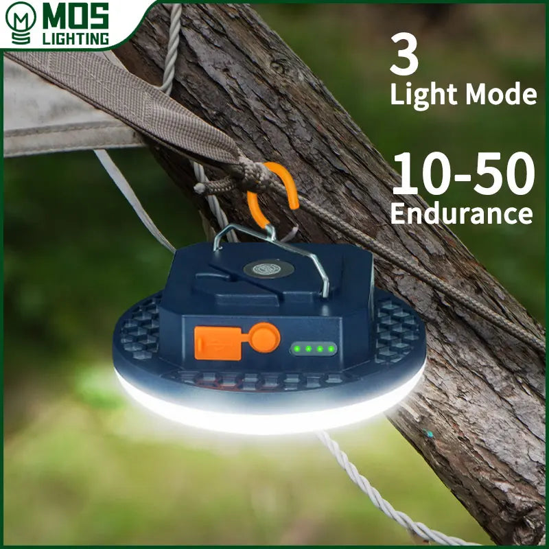 MOSLIGHTING Rechargeable Camping Lantern — 600LM/800LM, Dual Colour, Power Bank | Tent Lamp & Emergency Light