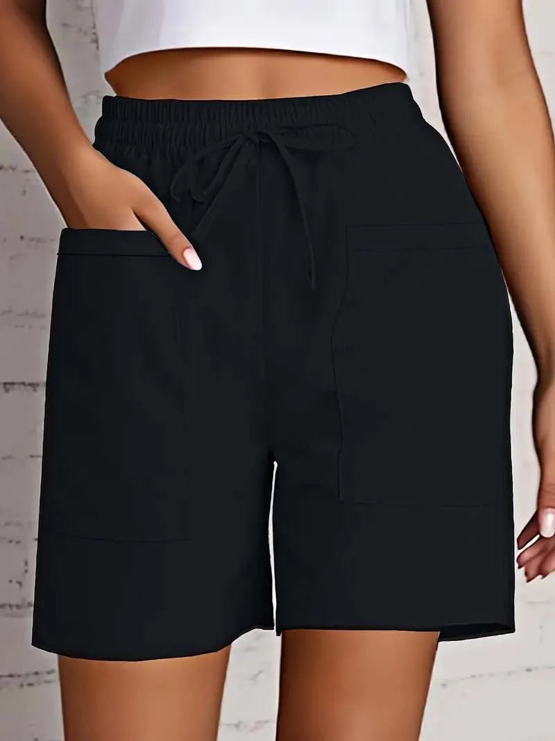 Women's High Waist Casual Shorts with Pockets – Loose Fit Bermuda Shorts | S–XXL