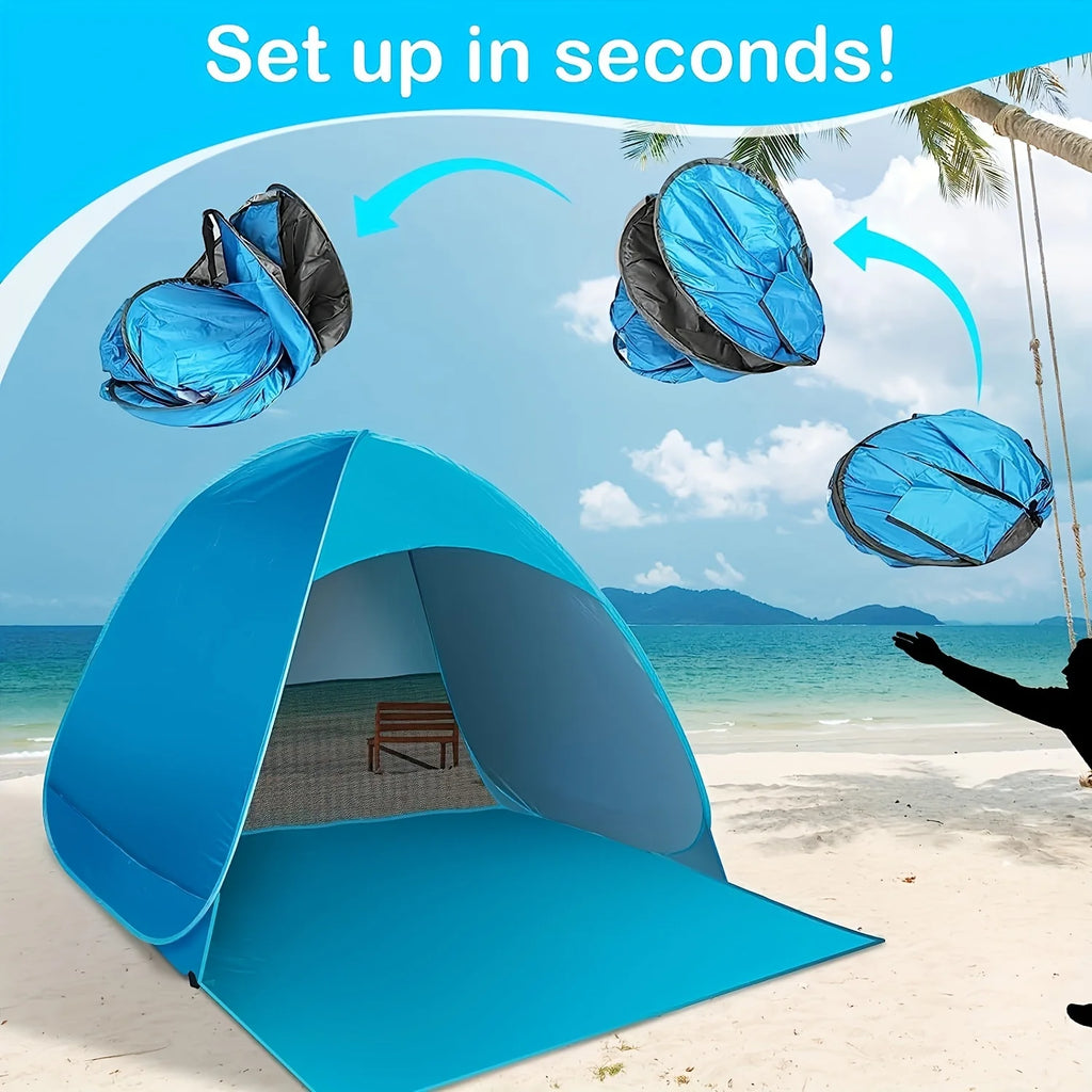 ZRF Pop-Up Beach Tent – UPF 50+ UV Protection, 2-Person, Instant Setup (4 Colours)