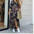 Women's Printed Long Shirt Dress – Loose Lapel Single-Breasted | S–XXXL