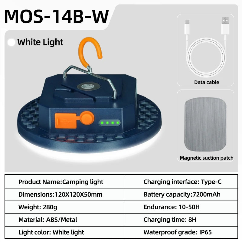 MOSLIGHTING Rechargeable Camping Lantern — 600LM/800LM, Dual Colour, Power Bank | Tent Lamp & Emergency Light