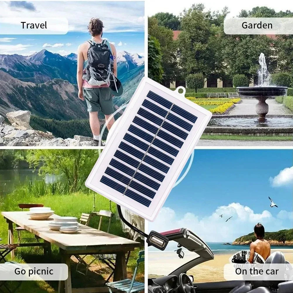 Portable Solar Charger with USB Output – Compact Solar Panel for Camping, Travel, Flashlights & Fans