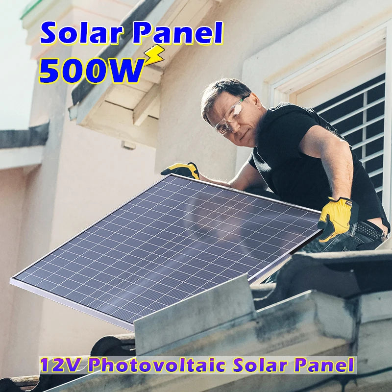 Monocrystalline Solar Panel with Aluminum Frame | 12V Battery Charger for RV, Camping & Off-Grid