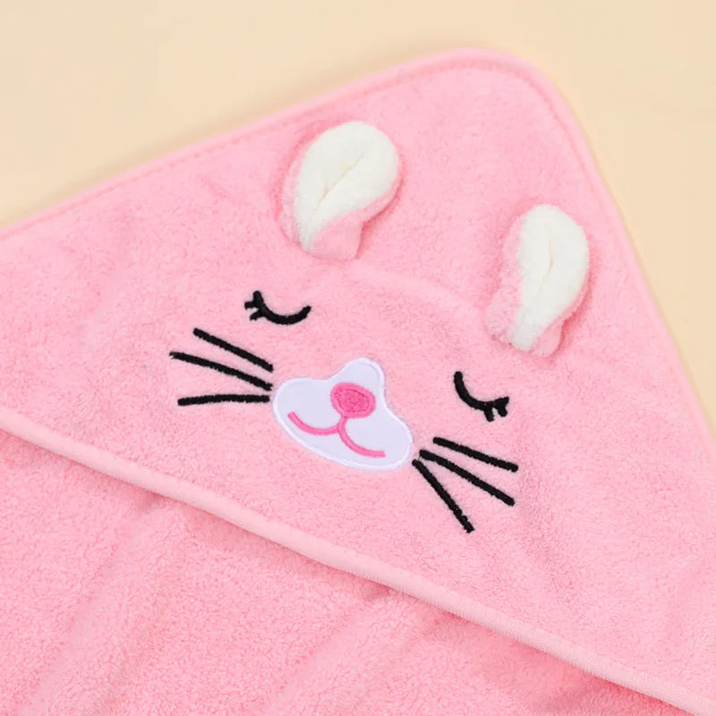 Cartoon Baby Hooded Bath Towel – Soft Newborn Swaddle Wrap & Bathrobe