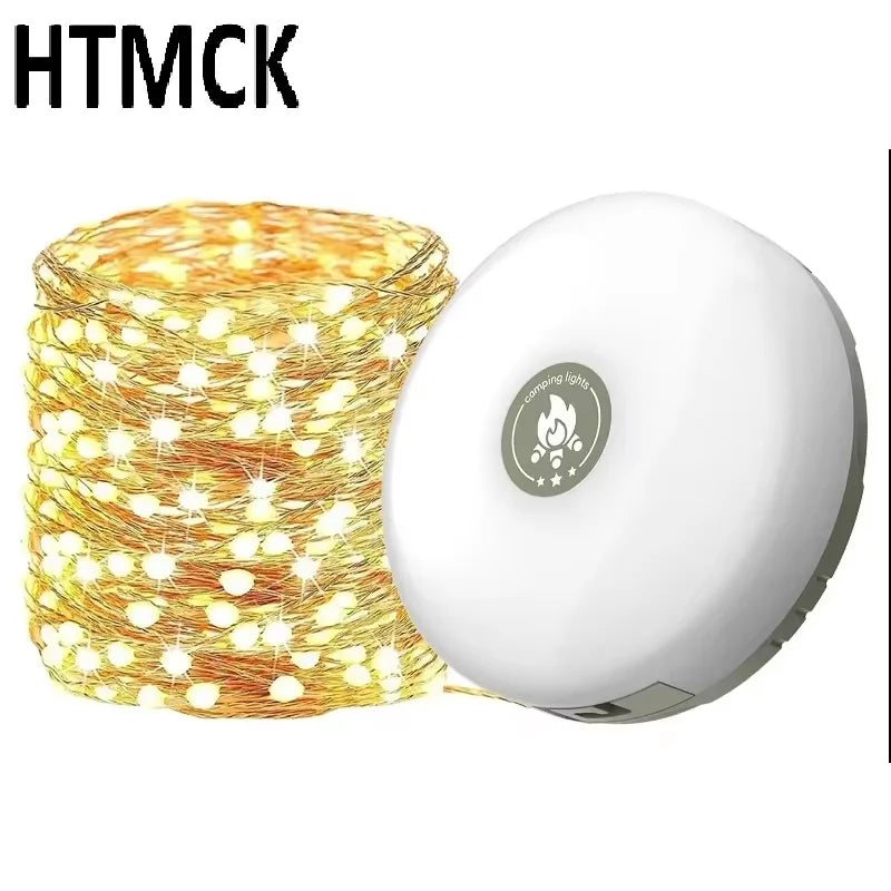 10M LED Camping Reel Strip Light — Rechargeable, Magnetic, Power Bank Function | Tent & Outdoor Atmosphere Light