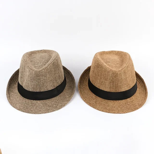 Men's Classic Fedora Hat – Cotton Linen Sun Visor