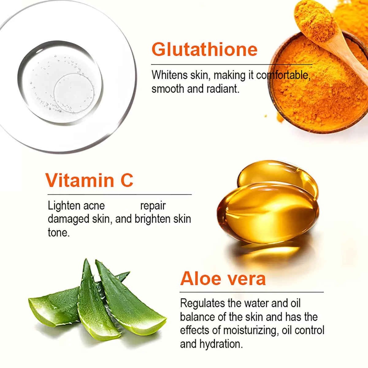 AILKE Brightening & Acne Control Skin Care Set – Glutathione, Vitamin C & Aloe Vera