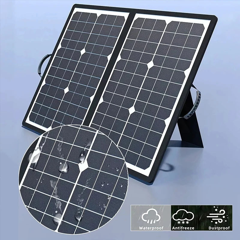 40W Foldable Solar Panel – Portable 18V Monocrystalline Charger for Car, Boat, Caravan & Camping