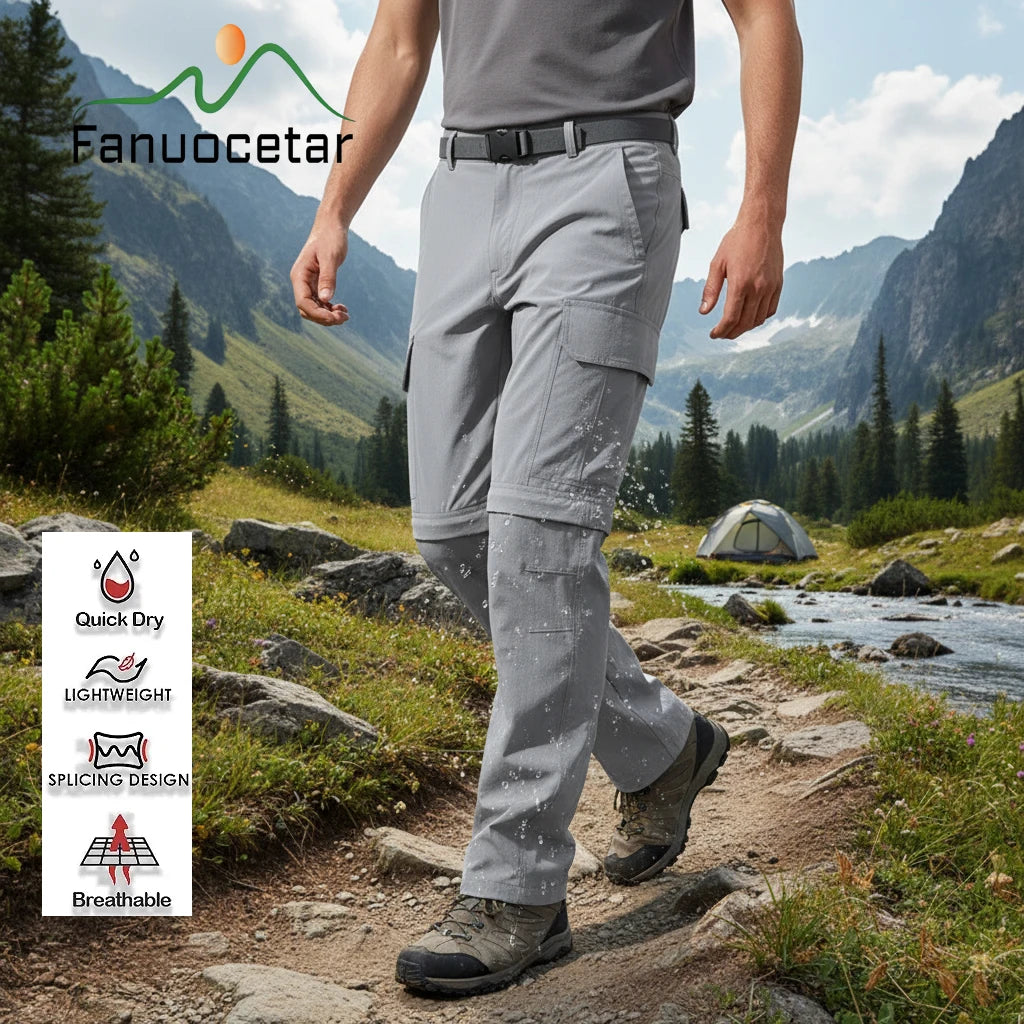 Fanuocetar 2-in-1 Removable Hiking Pants — Quick Dry, Scratch-Resistant, Converts to Shorts | Camping & Trekking