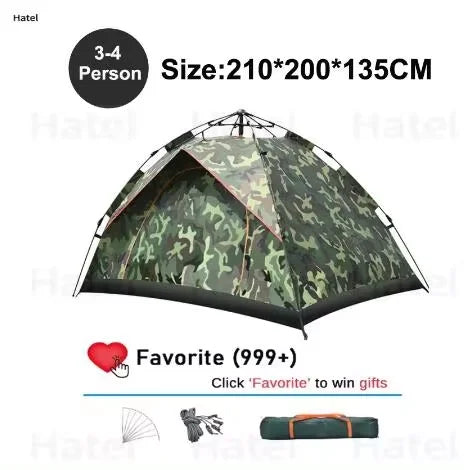Goture Pop-Up Camping Tent – 3–4 Person Waterproof Automatic Tent | 210×200×135cm