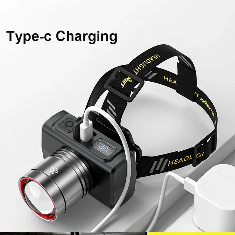 Rechargeable Motion Sensor Headlamp — Super Bright, Zoomable, Waterproof | Camping & Outdoor