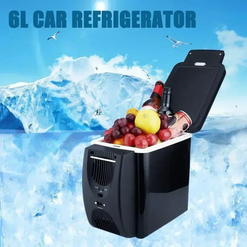 6L Mini Car Fridge Cooler & Warmer | 12V Portable Electric Icebox for Travel & Camping