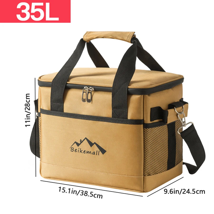 Aluminium Foil Insulated Cooler Bag – Portable Crossbody Lunch & Picnic Box | 10L–68L