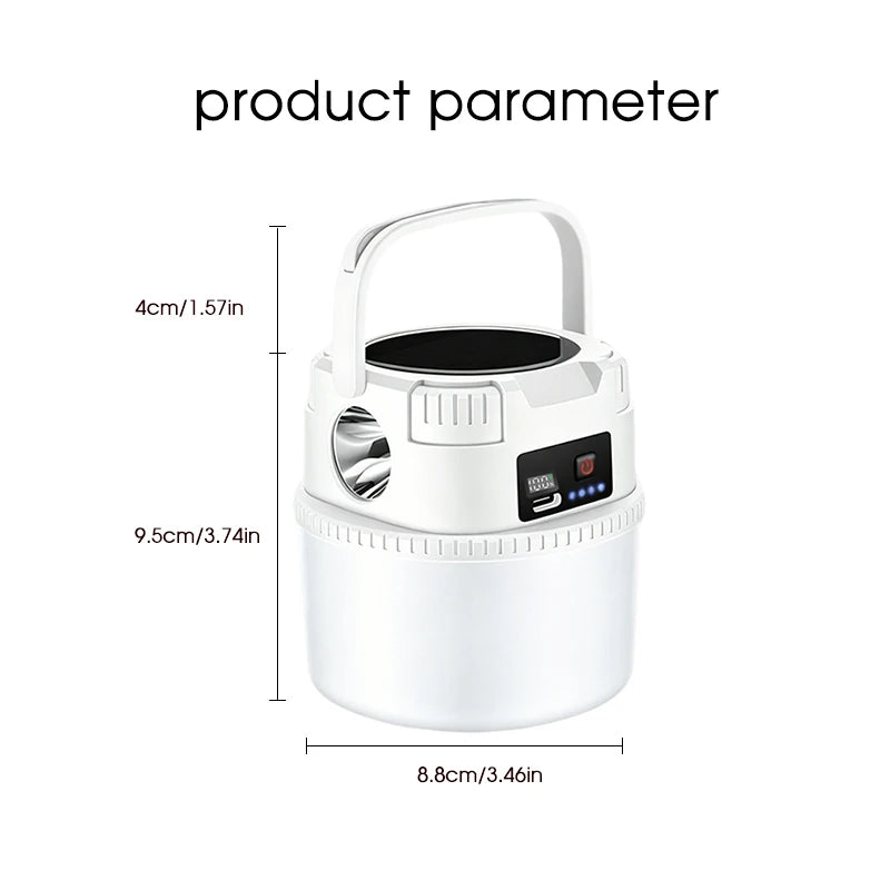 Solar-Powered Camping Charger & Light | Ultra-Long Battery Life for Outdoor, Night Markets & Stall Tents