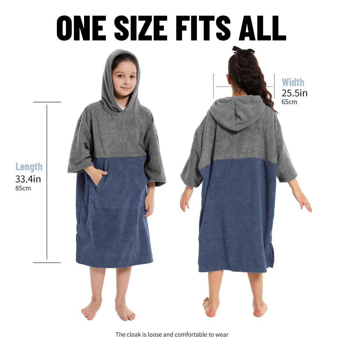 Kids Changing Towel Robe – Quick-Dry Microfibre Surf Poncho for Beach & Pool