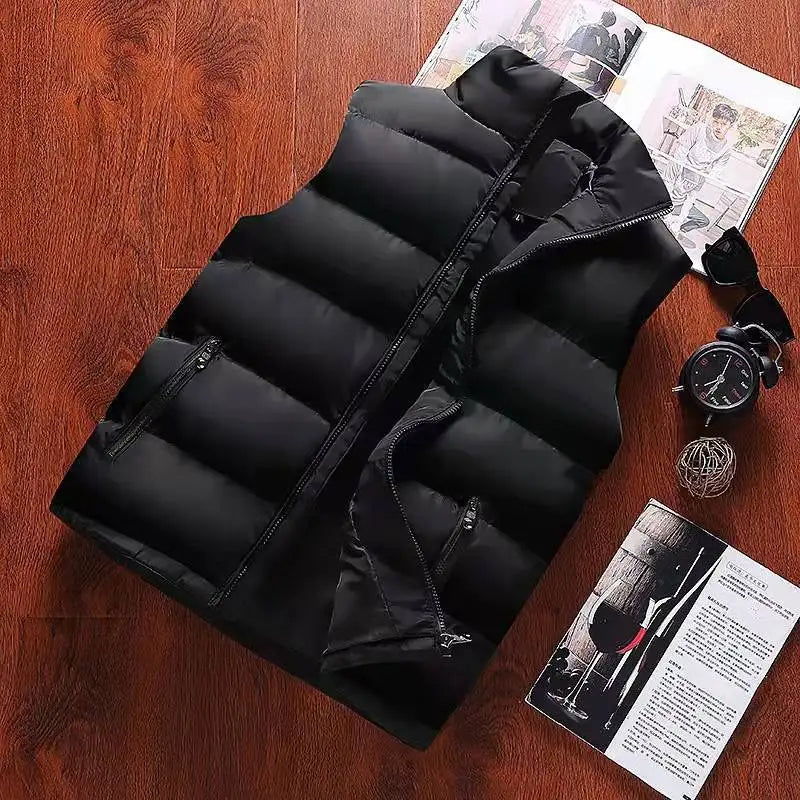 Men's Warm Sleeveless Vest Jacket | Waterproof Zipper Waistcoat