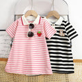 Girls Striped Strawberry Dress | Casual Summer A-Line | Ages 1–10 | 4 Colours