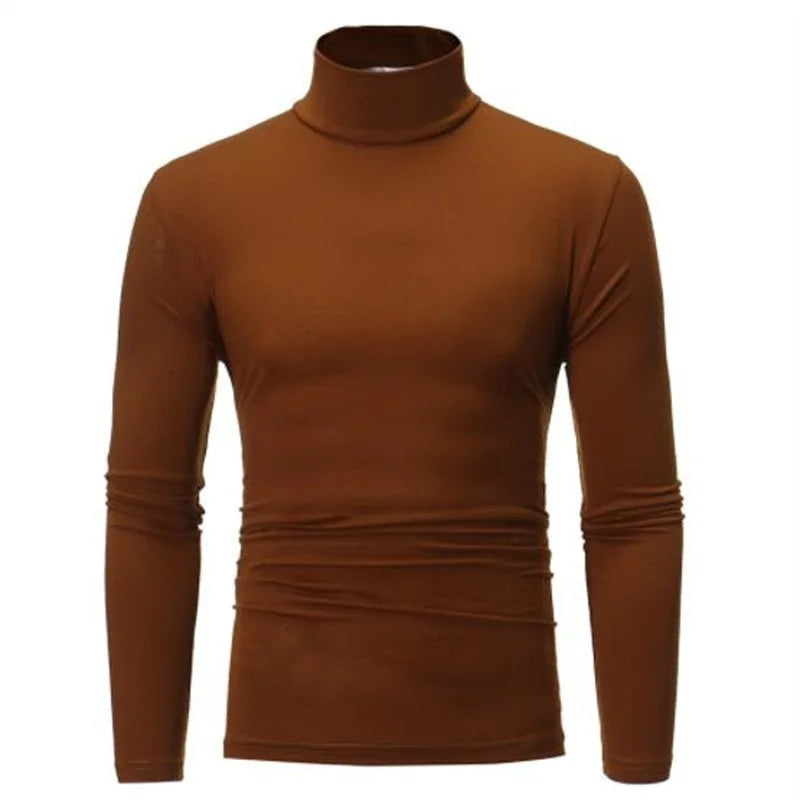 Men's Thermal Long Sleeve Top – Slim Fit High Neck Base Layer for Winter