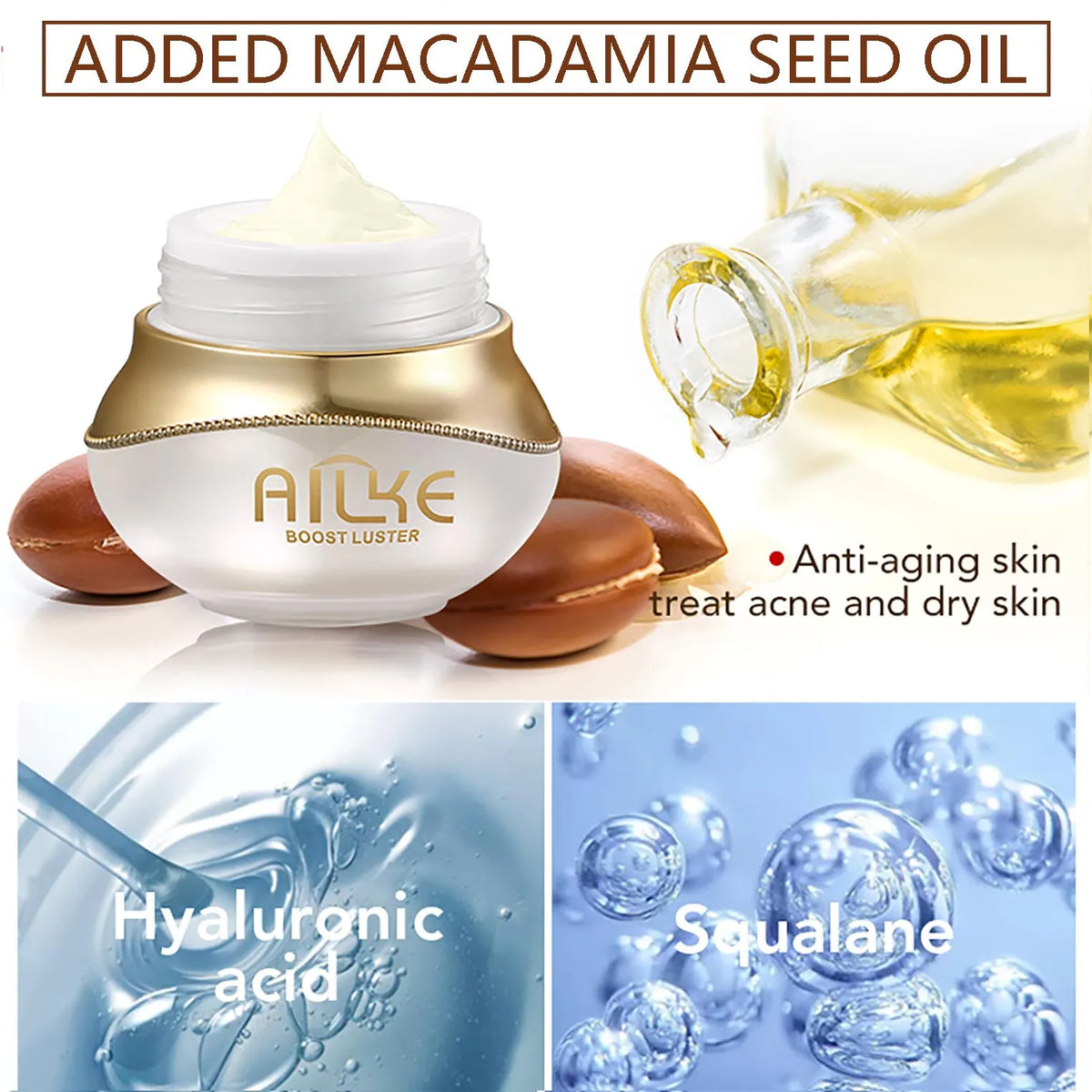 AILKE White Rose Whitening Face Care Set – Hyaluronic Acid, Anti-Wrinkle & Dark Spot Reduction