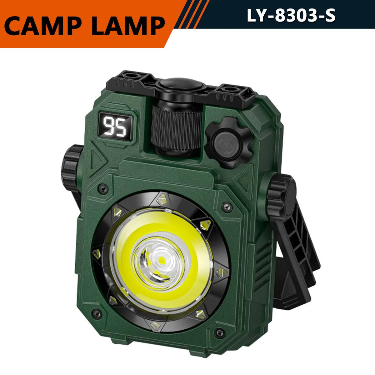 YEMAO LED Camping Lantern — 5 Modes, Magnetic Mount, Solar Charging, Power Display | Waterproof Emergency Light