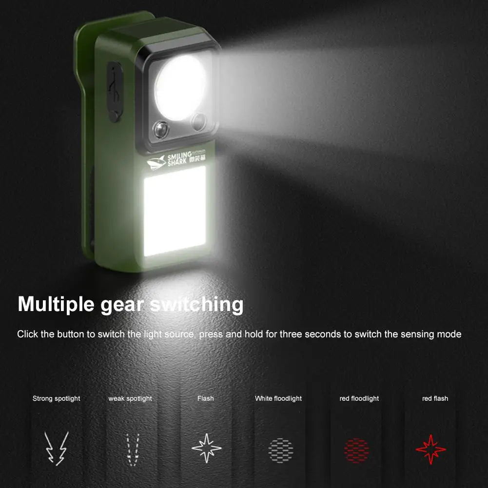 LED Magnetic Clamp Flashlight — 6 Modes, Rechargeable, Waterproof | Camping, Work & Emergency