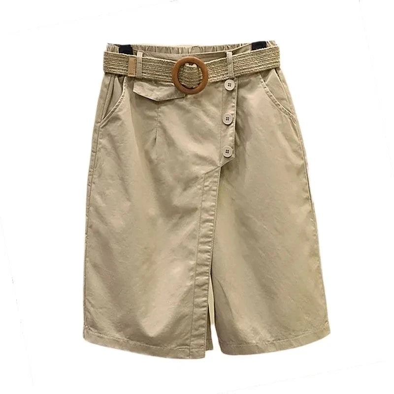 Women's High Waist Wide Leg Culotte Shorts – Korean Fashion Casual Shorts | M–XXXL
